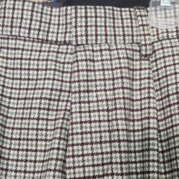 M29 So soft B'ful Hounds tooth pleated pants Wool Blend 4 pockets 17 x 30 - Picture 2 of 8